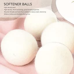 6 pc's Wol Droogballen Hoge Dichtheid Adsorbonzorige Onzuiverheden Verminderen Statische Elektriciteit Laundry Wollen Ballen 4 Cm/1.6in Premium Wol: Gemaakt o Woldrogen — thumbnail 3