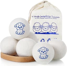 Wasdrogerballen - 6 stuks van schapenwol - herbruikbaar - bespaart droogtijd - SnelShoppen — thumbnail 1
