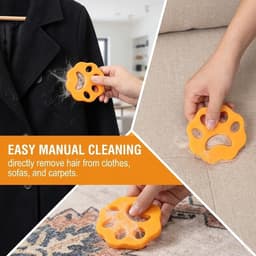Anti-haarballen voor wasmachine, 8 herbruikbare wasballen, dierenhaarvanger, ideaal voor het verwijderen van katten- en hondenhaar. — thumbnail 4