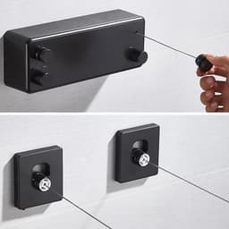 Onzichtbare Waslijn Indoor Dubbele Lijn Waslijn Abs Aluminium Droger Met Verstelbare Touw String Voor Indoor Indoor Hotel Balkon Badkamer 4.2m — thumbnail 3
