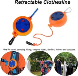 Intrekbare Waslijn - Draagbaar Droogrek - Buiten Kleding Drogen - Inclusief Klemmen - 8 Meter - Stijl 2 Set — thumbnail 4