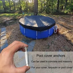 SnelShoppen - Pool Cover Ankerschroeven, Set van 14, Verzonken Grondankers, Zwembad, 16 x 65 mm, Ankerschroeven voor Zeil, 100% RVS (Staal Aluminium) — thumbnail 2
