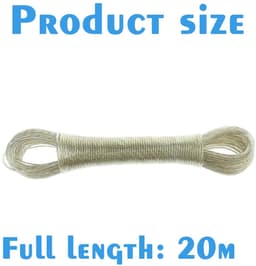Waslijn van 20 meter – flexibel en sterk met stalen kern – duurzaam – geschikt voor tuin, buiten, camping, reizen en balkon — thumbnail 4
