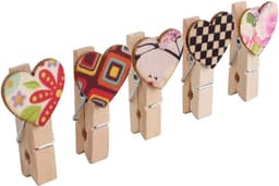 Mini wasknijpers 100 stuks - Houten clips met hartjes - Schattig en kleurrijk - Perfect voor knutselen - ShopVlot — thumbnail 2