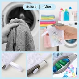 Mini-wasnetzakken voor delicate kleding, 6 stuks, anti-hechting, waszakken voor de wasmachine, ideaal voor geurparels en opbergtassen — thumbnail 2