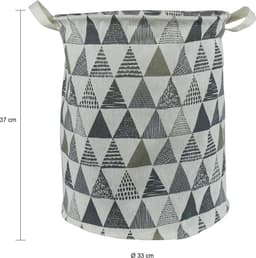 QUVIO Wasmand met handvaten - Waszak met 1 compartiment - Wassorteerder - Wasbox 36 Liter - Wasmanden - Opbergmand - Opbergmand kinderkamer - Opbergmanden - Speelgoedmand - Opvouwbaar - Rond - 33 x 37 cm (dxh) — thumbnail 2