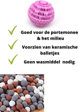 Wasbol set van 2 - roze wasballen - keramische balletjes - roze rozengeur - wasmachine reiniger - wasmachine - zonder gebruik van wasmiddel — thumbnail 3
