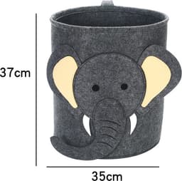 Kinderkamer Wasmand – Opbergmand voor Speelgoed en Wasgoed – Olifant Design – Lichtgewicht & Inklapbaar – Baby & Kind — thumbnail 5