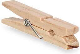 Wasknijpers mandje met ophanghaak - roze - gevuld met 96x houten wasknijpers van 7 cm - was ophangen — thumbnail 3