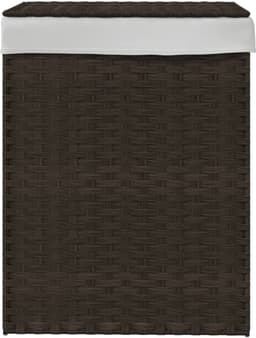 vidaXL - Wasmand - met - deksel - 46x33x60 - cm - poly - rattan - donkerbruin — thumbnail 5