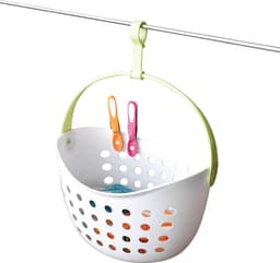 48 rutschhemmenden Klammern – Französisches Produkt – Korb weiß – Verschiedene Klammern (Grün, Blau, Orange, Rosa) — thumbnail 2