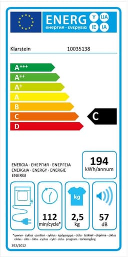 Jet Set 2500 wasdroger, luchtafvoerdroger, 850 W, energieklasse G, 2,5 kg, 50 cm, zwart — thumbnail 2