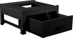 Wasmachine verhoger Manon, verstelbaar, met houten lade, zwart — thumbnail 2