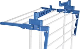 EASYmaxx kledingrek 3 planken met wielen - 63x76x173 cm - wit/blauw — thumbnail 2