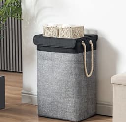 Luxe Wasmand - 65L - Wasmanden - Stijlvolle Wasmand - Waszak - Opvouwbaar - Opbergbak - Multifunctiooneel - IXEN — thumbnail 2