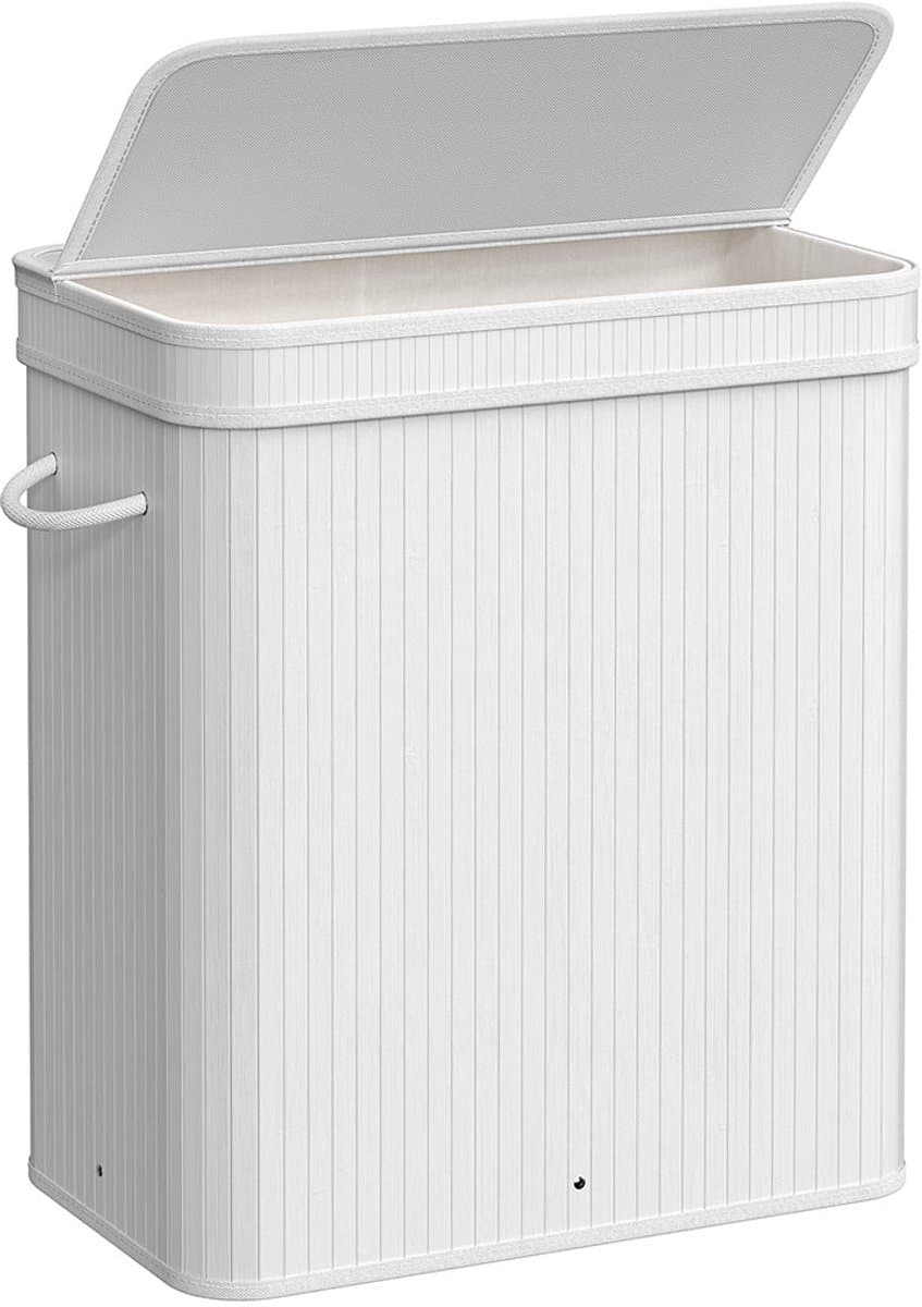 Wasmand met Deksel 100 liter Met Handgrepen - Wasverzamelaar Bamboe - Met Uitneembare en Machinewasbare Waszak - Voor Keuken, Slaapkamer, Woonkamer - Naturel - LCB063N01 — afbeelding 1
