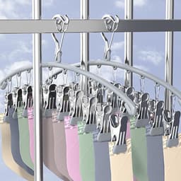 Dubbellaagse Hangend Metalen Droogrek voor Sokken en Ondergoed met Gebogen Vorm. Winddicht en van Roestvrij Staal. Geschikt voor Drogen, Organiseren en Opslaan van Sokken en Ondergoed. — thumbnail 4