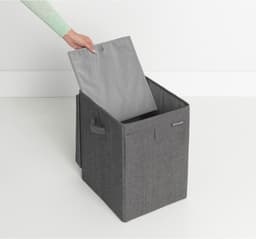 Brabantia Wasmand - met Deksel - Stapelbaar - 35 l - Pepper Black — thumbnail 4