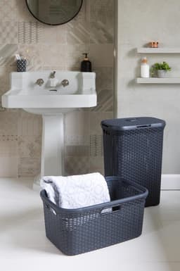 Curver Style Wasmand met Deksel 60L + Wasmand 45L - Antraciet — thumbnail 3