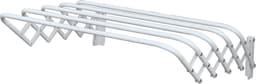 MSV Uitschuifbaar wasgoedrekje/droogrek - 2x - 3m waslijn - wit - 60 cm - metaal — thumbnail 2