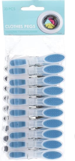 Soft grip wasknijpers - 60x - kunststof - transparant - 8 cm — thumbnail 2