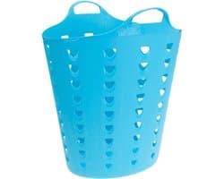Excellent Houseware Flexibele wasmand - blauw - 60 liter - kunststof - 47 x 50 cm — afbeelding 1