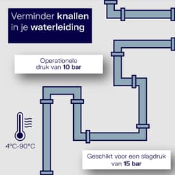 Plieger waterslagdemper - Zonder T-stuk - 1/2 - KIWA-gecertificeerd - Voorkomt knallen in de waterleiding — thumbnail 5