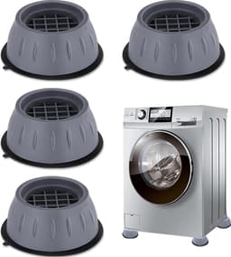 4 Stuks Trillingsdempers voor Wasmachines - Antivibratiepads voor Wasmachine - Geluidsdempende Rubberen Voetjes - Antislip, Schokabsorberend en Geluidsdempend - Universele Wasmachine en Droger - Voor Alle Soorten Meubels - Grijs — thumbnail 1