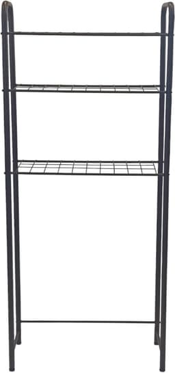 Vrijstaande Ombouwkast voor Badkamer met 3 Planken - Ideaal voor Wasmachine en Toilet - Zwart Metaal 161x53x25 cm — thumbnail 4
