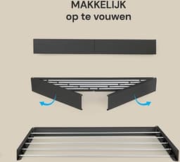 Wanddroogrek - Wasrek - Droogrek - Wand Droogrek - Wanddroogrek Inklapbaar - Was Drogen — thumbnail 2