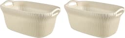 Curver Knit Wasmand - 40L - set van 2 - Oasis white — thumbnail 1