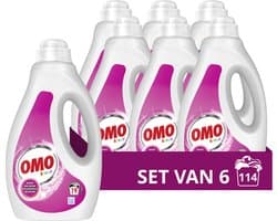 Omo - Vloeibaar Wasmiddel - Kleur - 6 flessen - 114 Wasbeurten - Voordeelverpakking