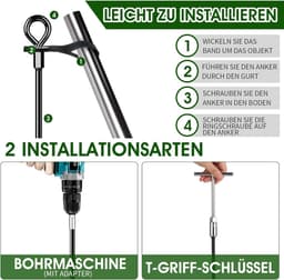 Set van 4 Heavy Duty Grondankers voor Trampoline - Gemakkelijk In te Draaien - Bestand tegen Hoge Wind - Met Riem — thumbnail 4