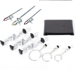 Tumex - Laboratorium standaard - Laboratorium Rek - Met 9 Clips - Verstelbare Hoogte 60 cm - Voor Kolven en Condensors - IJzeren Basis — thumbnail 4