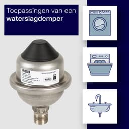 Plieger waterslagdemper - Zonder T-stuk - 1/2 - KIWA-gecertificeerd - Voorkomt knallen in de waterleiding — thumbnail 3