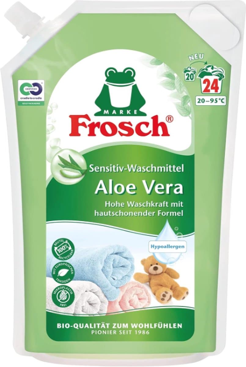 Frosch Wasmiddel Gel - Voor de gevoelige huid - Met Aloë Vera - 1.44L - Hypoallergeen - 24 Wasbeurten — afbeelding 1