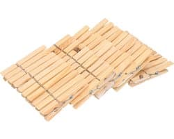 Bamboe houten wasknijpers - 300x stuks - 7 cm - Wasgoedknijpers - Was doen artikelen - Was ophangen/uithangen knijpers voordeelset