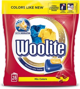Woolite Kleuren Wasmiddel voor Gekleurde Was met Keratine - 28 Capsules — thumbnail 1