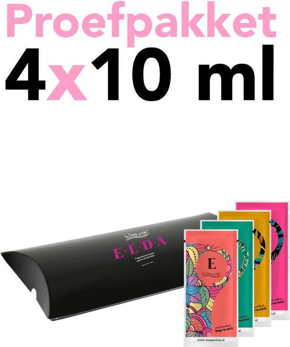 Proefpakket E.L.D.A. exclusieve Wasparfum lijn 4x 10 ml  Chachets — afbeelding 1