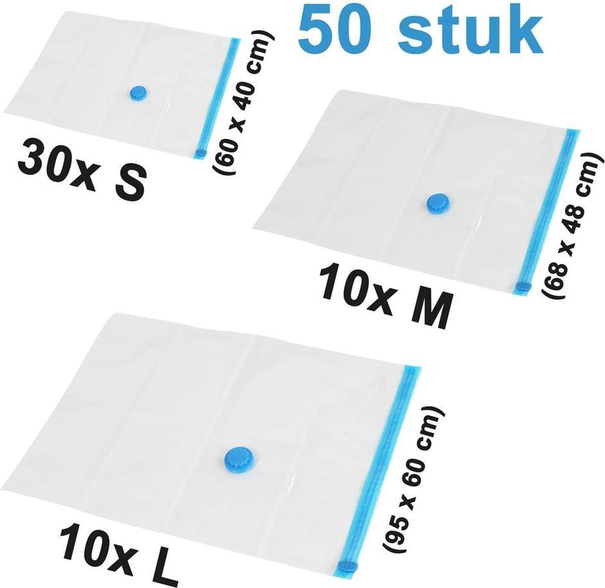 tectake vacuumzakken - 50 stuks - 401787 — afbeelding 1