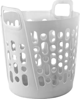 Flexibele wasmand - wit - 45 liter - kunststof - 41 x 44 x 48 cm — thumbnail 1