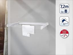 Wanddroger Telegant 72 Protect, waslijn 90 cm voor kleine huishoudens, wasruimte met muurbevestiging, binnen en buiten, wasdroger tussendoor — thumbnail 3