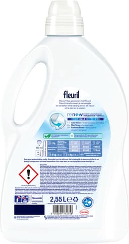 4x Fleuril Vloeibaar Wasmiddel Renew Witte Was 51 Wasbeurten 2,55 liter — thumbnail 2