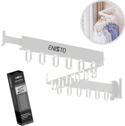 ENISTO® Wanddroogrek - Inklapbaar Wasrek - Droogrek Hangend - Wit - Met of Zonder Boren - Uittrekbaar - Ruimtebesparend — thumbnail 1