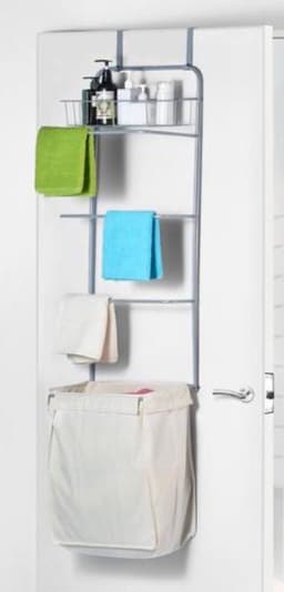 3-in-1 Over Deur Wasrek – Handdoekhouder + Wasmand + Opbergmand – Ruimtebesparend – 146x42x28.5 cm — thumbnail 2