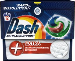 Dash Wasmiddelcapsules 4in1 Platinum Pods +Extra Vlekkenverwijderaar - 4 x 12 stuks - Voordeelverpakking — thumbnail 4