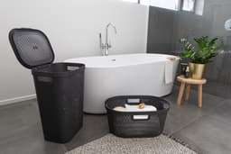 Curver Infinity Recycled Dots Wasmand met deksel - 60L - Antraciet — thumbnail 3