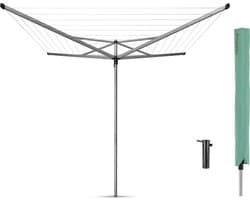 Brabantia Essential Droogmolen - met Beschermhoes en Betonanker - 40 m - Metallic Grey — afbeelding 1