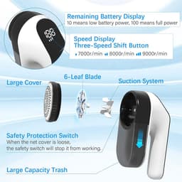 Elektrisch Pluisscheerapparaat met USB Opladen, Instelbare Snelheden en LED Display voor Kleding en Meubels — thumbnail 3