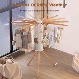 Statief Kleding Airer, Opvouwbare Hoge Capaciteit Kleding Airer, Draagbare Kleding Airer Binnen/buiten, Ruimtebesparend, Balkon, Slaapkamer, Huishouden — thumbnail 3